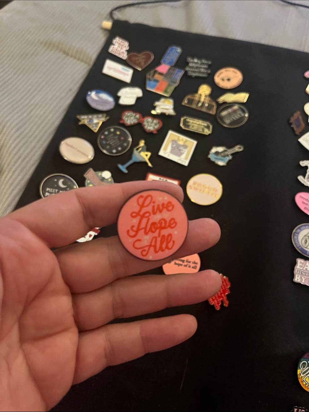 Taylor Swift Pink 'Live Hope All' Decorative pin
